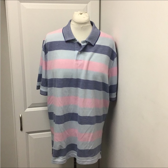 Saddlebred Traveler Classic Fit AdaptiveCool Mens Short Sleeve Stripe Polo - Picture 8 of 12